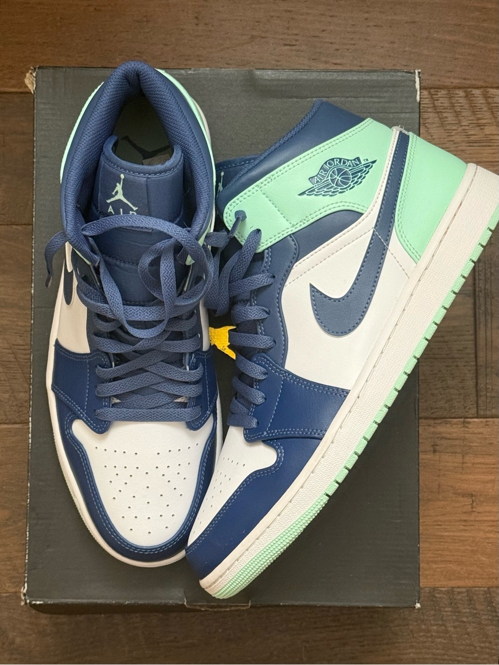 Jordan Men’s Sneakers - Navy Blue, White, Mint Green
